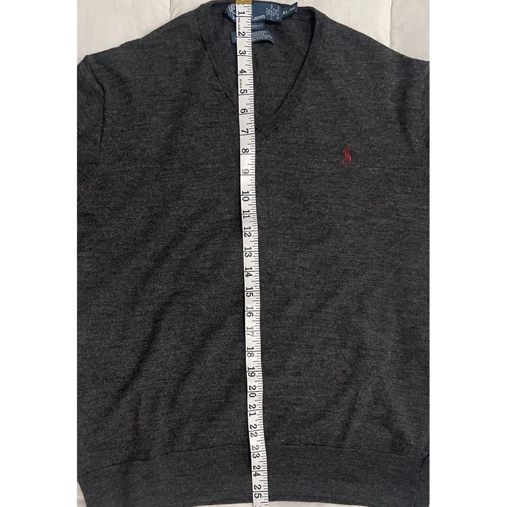 Polo Merino Wool V Neck XL Grey Custom Fit Excellent Condition - Picture 5 of 5